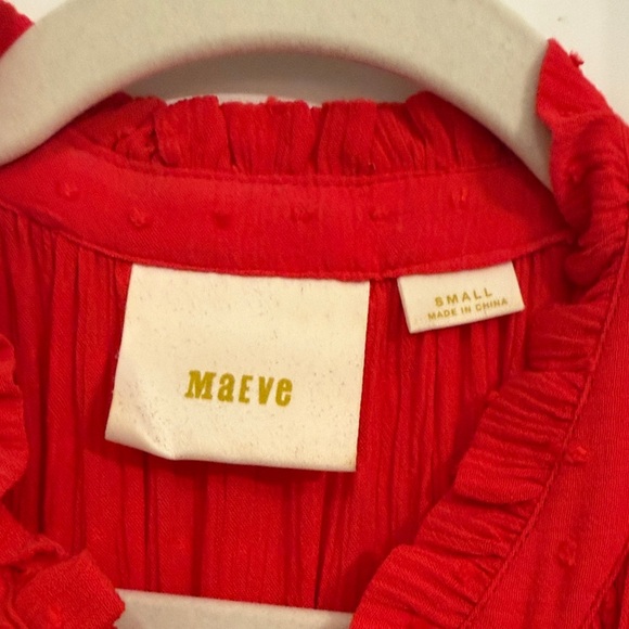 Anthropologie Red Sleeveless Blouse - Picture 3 of 4